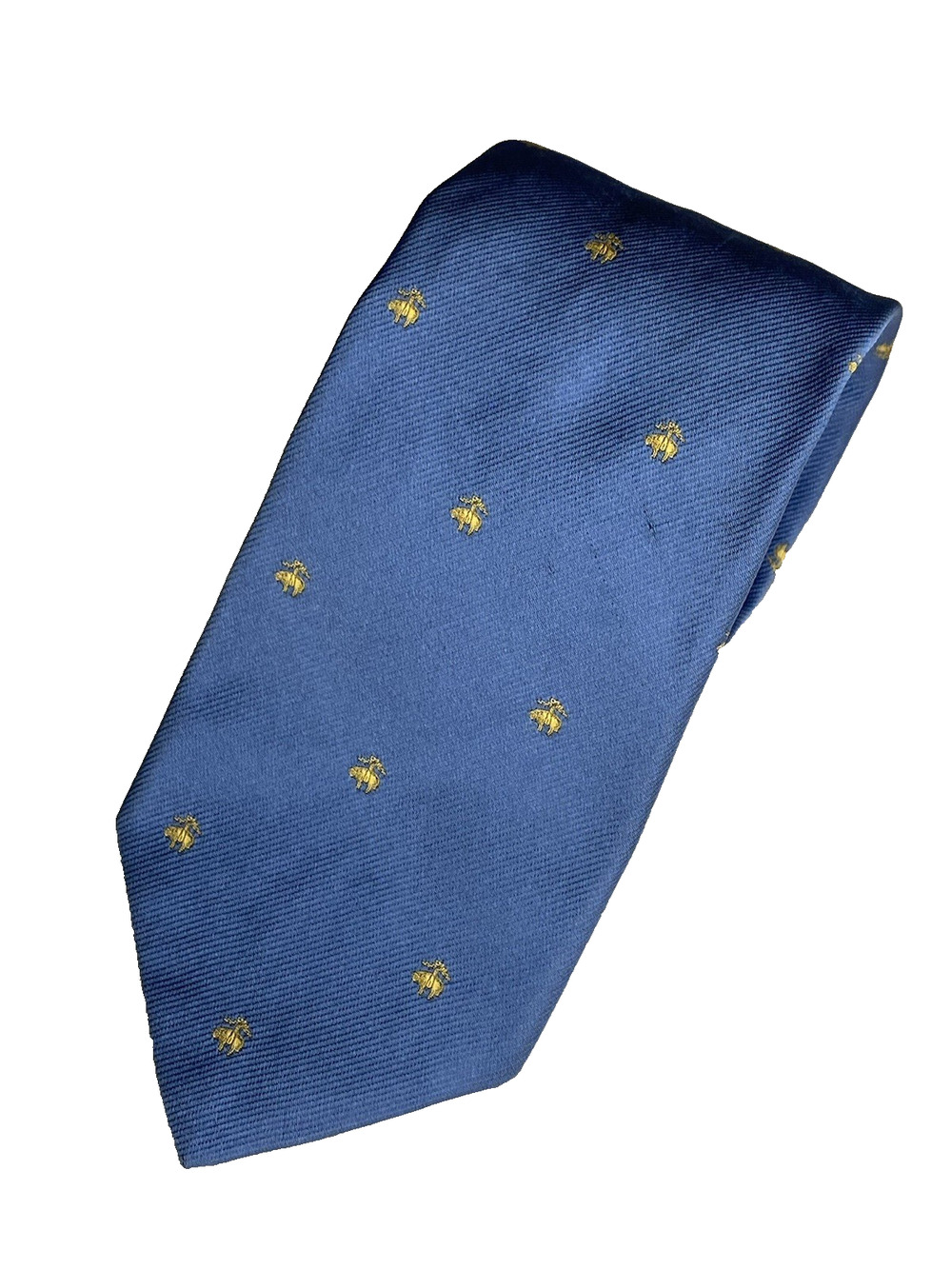 Brooks Brothers 100% Silk Tie NWT FLAWED Light Blue Golden Fleece Motif Necktie